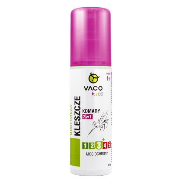 VACO KIDS Płyn na kleszcze, komary i meszki dla Dzieci (pump spray, od 1 roku życia) - 80 ml