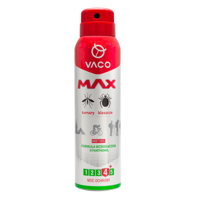 Spray na komary, kleszcze, meszki z PANTHENOLEM i DEET 30% 100 ml VACO