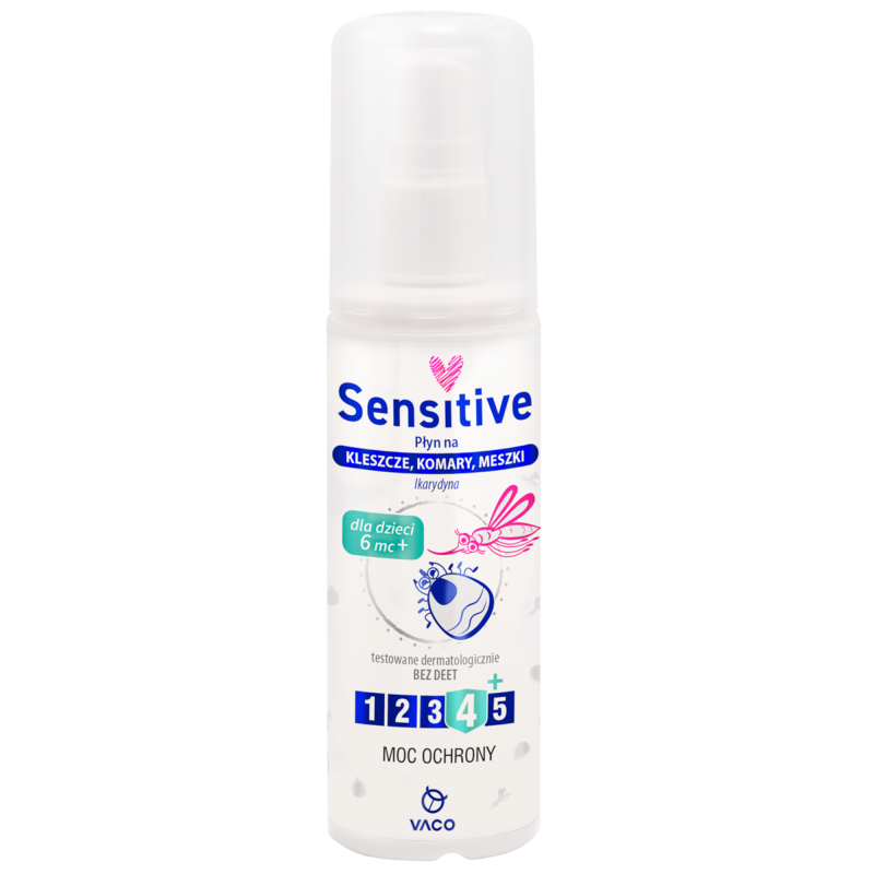 VACO Sensitive Płyn na kleszcze, komary i meszki IKARDYNA 10% (od 6 miesiąca życia) - 80 ml