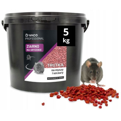 Trutka na myszy i szczury wiadro 5 kg ziarno VACO PRO