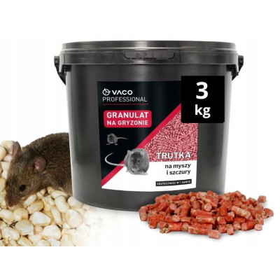 Trutka na myszy i szczury wiadro 3 kg granulat VACO PRO
