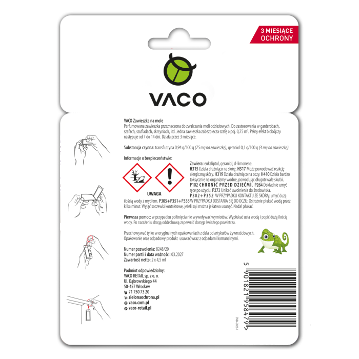 VACO Zawieszka na mole ubraniowe w żelu (Lavender) - 2 szt.
