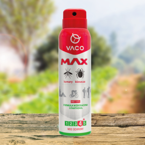 VACO Spray MAX na komary, kleszcze, meszki z PANTHENOLEM i DEET 30% - 100 ml