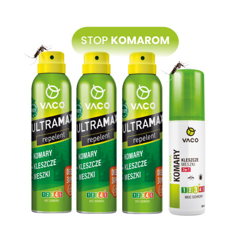 ZESTAW 3x ULTRAMAX  Spray na komary DEET 30% 170 ml i 1x Płyn na komary 100 ml