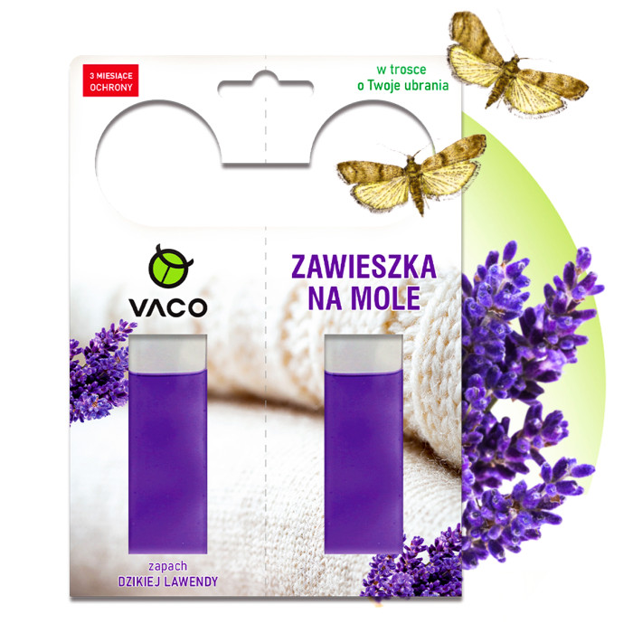 Zawieszka na mole ubraniowe w żelu Lavender 2 sztuki VACO