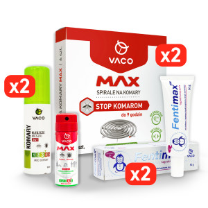 Zestaw Pełna Ochrona Przed Komarami i Ukąszeniami VACO MAX aż 7 produktów