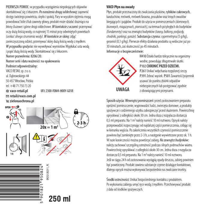 Płyn Spray na rybiki Wszystkie rodzaje 250ml VACO