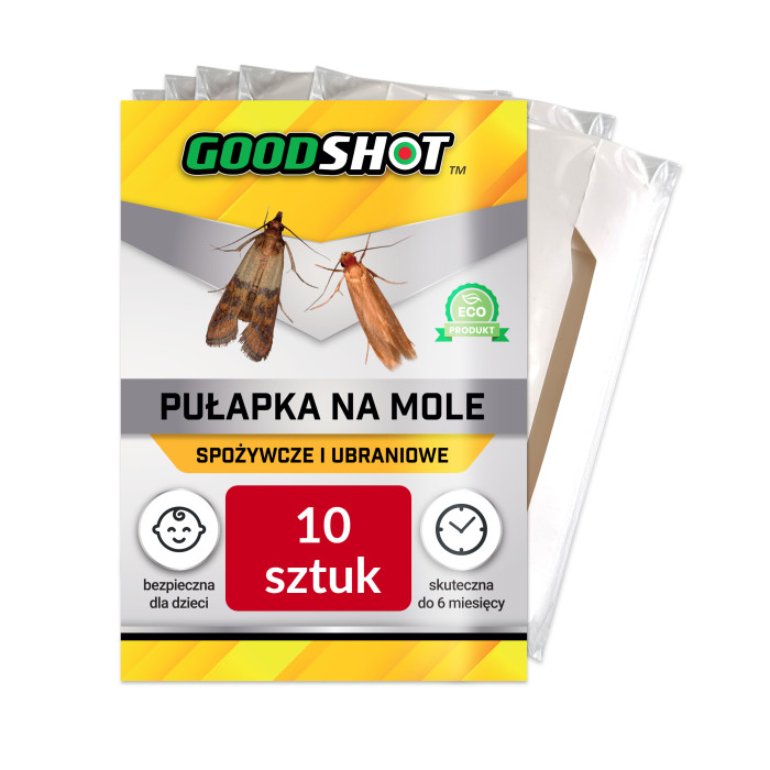 10x Pułapka na Mole Spożywcze i Odzieżowe 2w1 Feromony GOODSHOT