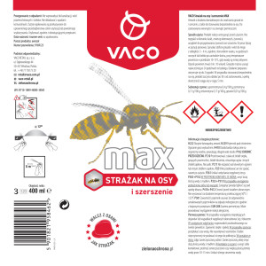 Spray na osy i szerszenie zasięg 5,5 metra 400 ml VACO MAX Strażak