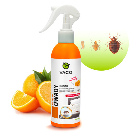 Zestaw na pluskwy, karaluchy, prusaki: 2x preparat w płynie 250ml + Spray na pluskwy 300ml VACO