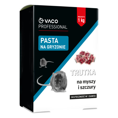 Zestaw na myszy i szczury: 2x Trutka Pasta w saszetkach 1kg + 4x Stacja deratyzacyjna VACO