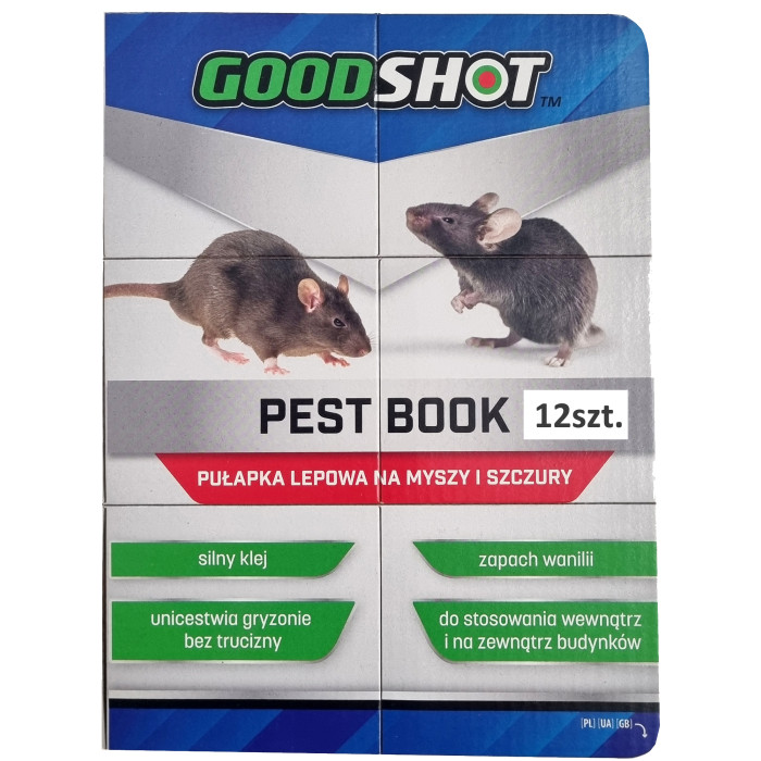 12x Lep na myszy szczury Ultra Mocny BIGsmart PestBook 31,5x21x1cm GOODSHOT