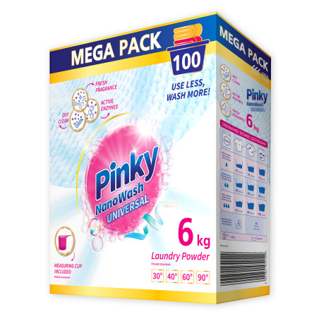 PINKY NanoWash Universal - Proszek do prania uniwersalny (100 prań) 6kg