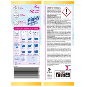 Pinky NanoWash Universal - Proszek do prania białych i jasnych tkanin (50 prań) 3kg