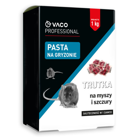 Trutka na myszy i szczury Pasta 1kg Saszetki Bromadiolon Bitrex VACO PRO