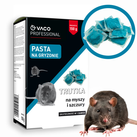 Trutka na myszy i szczury Pasta 150gr Saszetki Brodifakum Bitrex VACO PRO