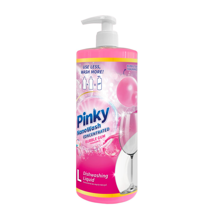 Pinky NanoWash Koncentrat do mycia naczyń – Bubble Gum 1L