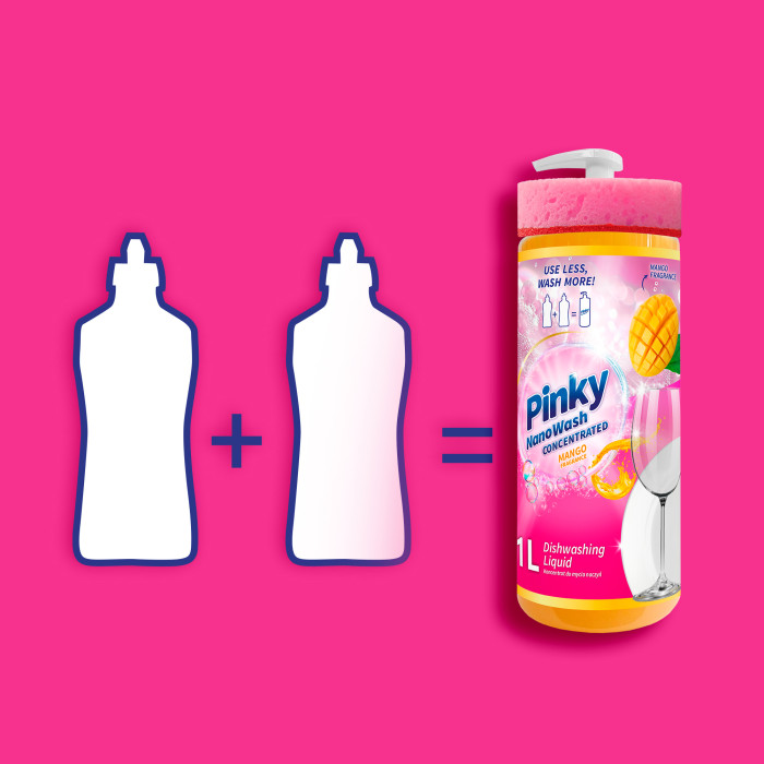 Pinky NanoWash Koncentrat do mycia naczyń – Mango 1L