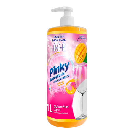 ZESTAW Płyn do Mycia Naczyń Bubble Gum + Mango Koncentrat NanoWash Pinky