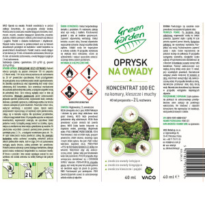 Oprysk na komary, kleszcze i muchy Koncentrat EC 40ml VACO GREEN GARDEN