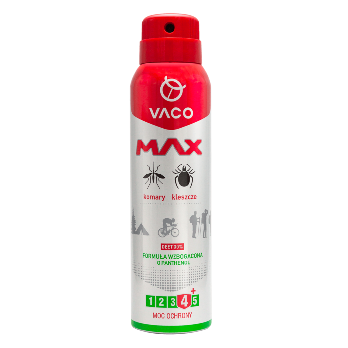 Spray na komary kleszcze meszki z Panthenolem DEET30 100ml VACO MAX Spray na komary kleszcze meszki z Panthenolem DEET30 100ml VACO MAX