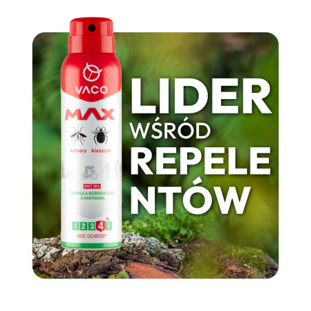 Spray na komary kleszcze meszki z Panthenolem DEET30 100ml VACO MAX