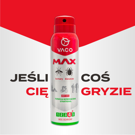 Spray na komary kleszcze meszki z Panthenolem DEET30 100ml VACO MAX