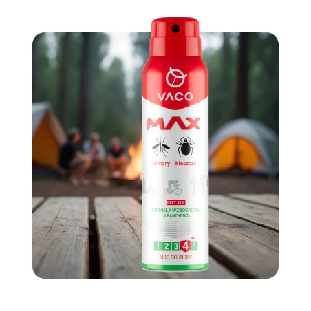 Spray na komary kleszcze meszki z Panthenolem DEET30 100ml VACO MAX