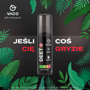 Płyn na kleszcze, komary i meszki DEET 50% + Geraniol 80 ml VACO