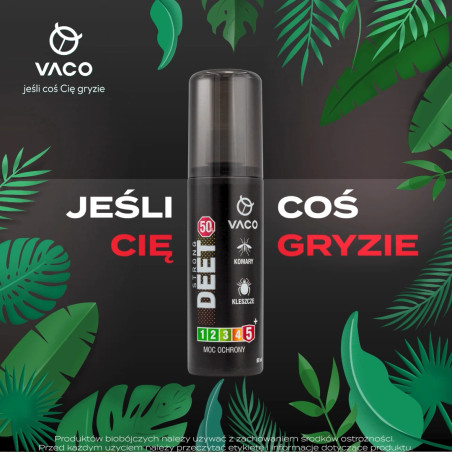 Płyn na kleszcze, komary i meszki DEET 50% + Geraniol 80 ml VACO