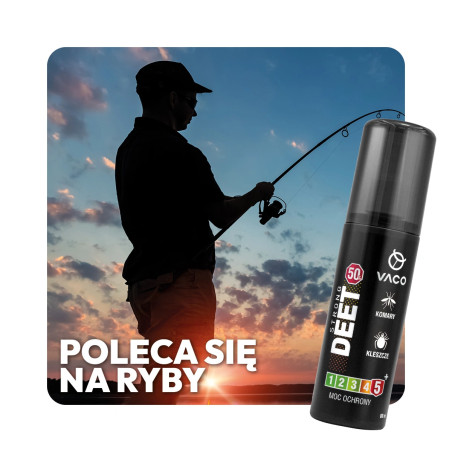 Płyn na kleszcze, komary i meszki DEET 50% + Geraniol 80 ml VACO