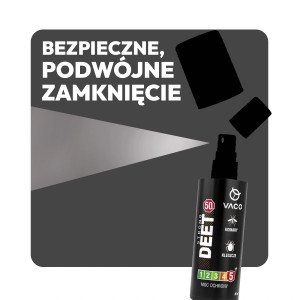 Płyn na kleszcze, komary i meszki DEET 50% + Geraniol 80 ml VACO