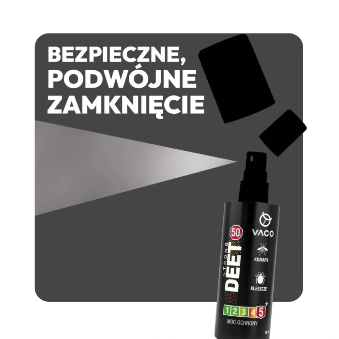 Płyn na kleszcze, komary i meszki DEET 50% + Geraniol 80 ml VACO