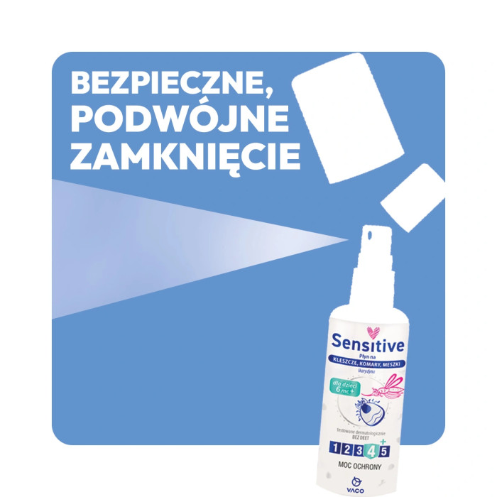 Płyn na komary i kleszcze dla dzieci od 6 m-ca 80ml Sensitive VACO