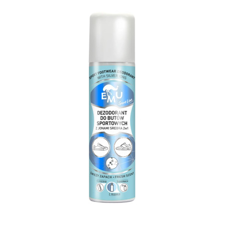 Dezodorant do butów sportowych z jonami srebra 2w1 150 ml EMU Sport