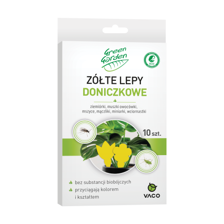 Żółty lep doniczkowy 14cm x 7cm 10 sztuk VACO GREEN GARDEN