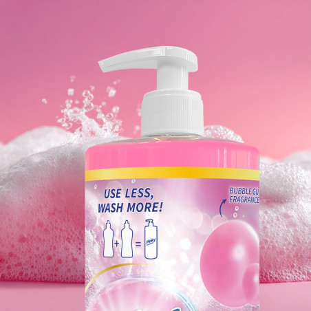Zestaw Płyn do naczyń Bubble Gum 1L + Żel kolor 2L 66 prań NanoWash PINKY