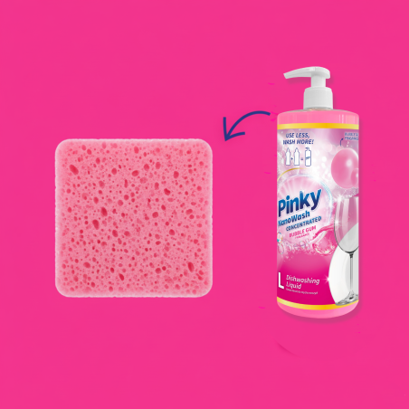 Zestaw Płyn do naczyń Bubble Gum 1L + Żel kolor 2L 66 prań NanoWash PINKY