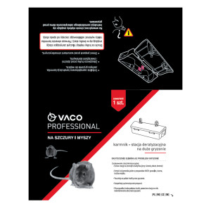 3x Karmnik na myszy Stacja deratyzacyjna Duża 32x11x8 cm VACO