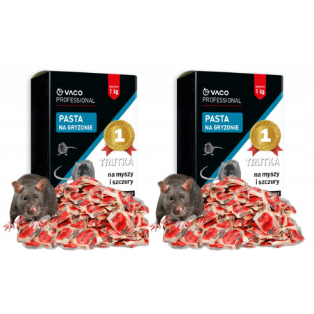 2kg Trutka na Szczury Myszy Pasta Bromadiolon Bitrex VACO 2x 1kg 2kg Trutka na Szczury Myszy Pasta Bromadiolon Bitrex VACO 2x 1kg