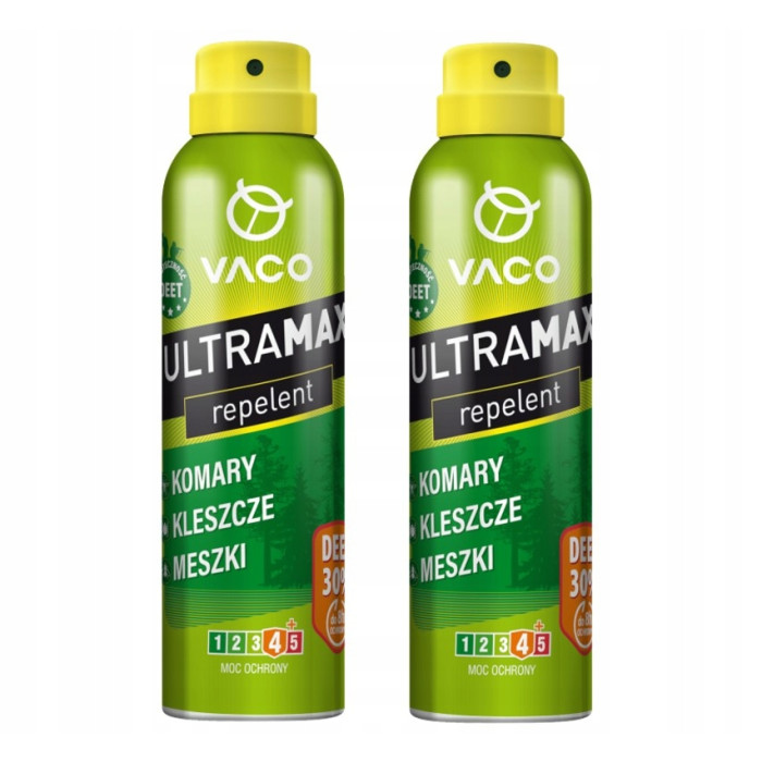 2x Mocny Spray na Komary Kleszcze Deet30 170ml Ultramax VACO