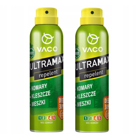2x Mocny Spray na Komary Kleszcze Deet30 170ml Ultramax VACO