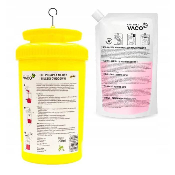 2x Pułapka na osy, muchy i szerszenie + płyn - 200 ml VACO