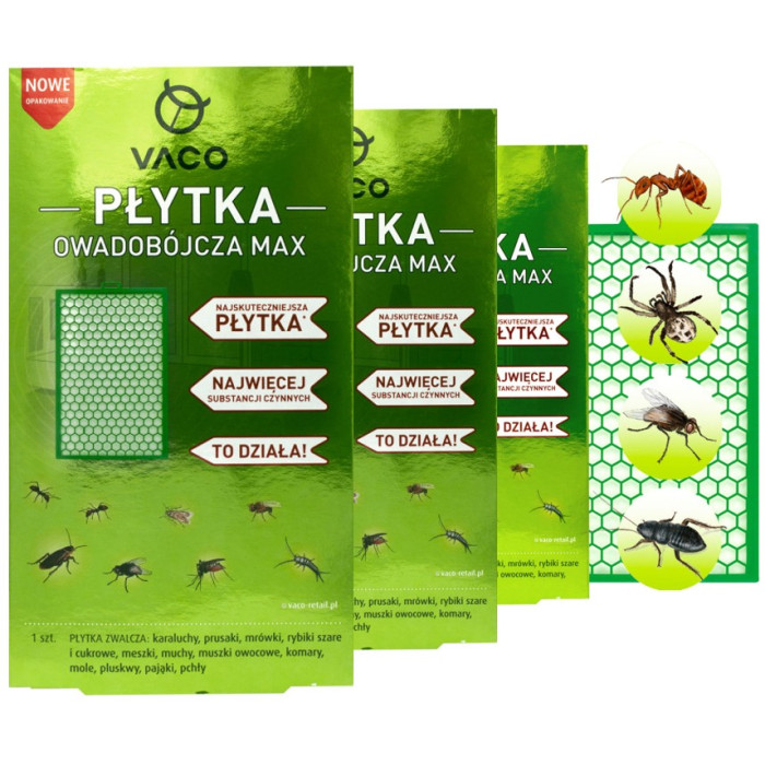 3x Zabójcza Płytka owadobójcza na Pluskwy i inne owady VACO MAX