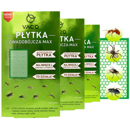3x Zabójcza Płytka owadobójcza na Pluskwy i inne owady VACO MAX