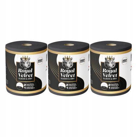 3x Ręcznik Papierowy 3-Warstwowy 350 Listków 70m Moon ROYAL VELVET