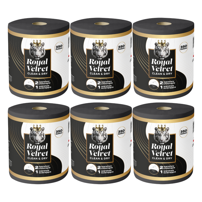 6x Ręcznik Papierowy 3-Warstwowy 350 Listków 70m Moon ROYAL VELVET