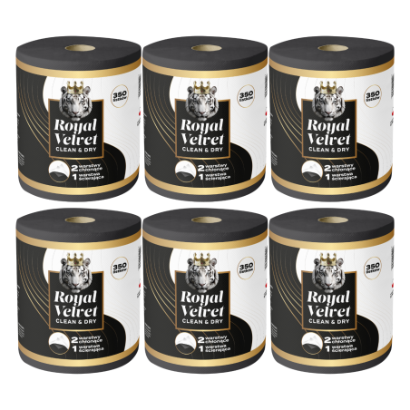 6x Ręcznik Papierowy 3-Warstwowy 350 Listków 70m Moon ROYAL VELVET