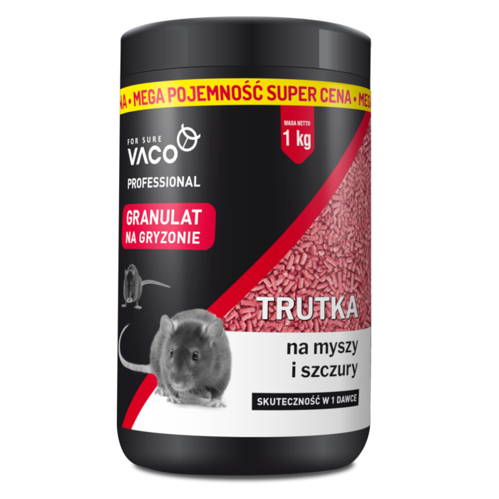 Trutka na szczury i myszy 1kg granulat VACO ( słoik )