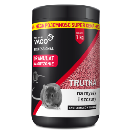 Trutka na szczury i myszy 1kg granulat VACO ( słoik )